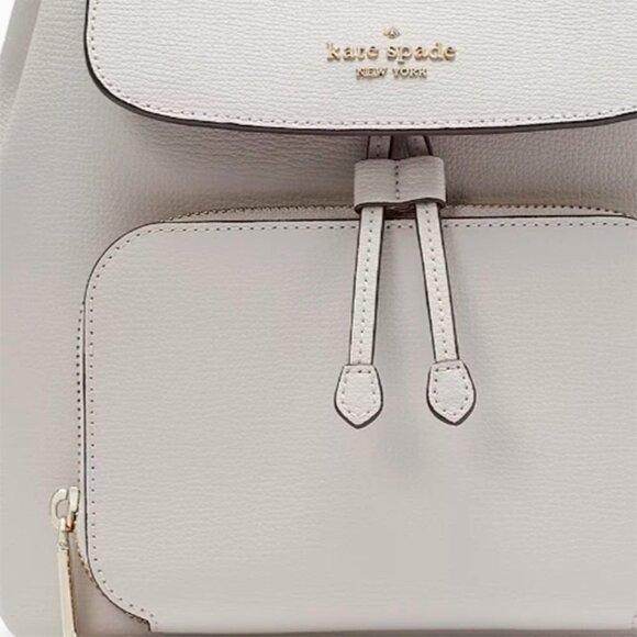 S Kate Spade Kristi Medium Flap Backpack Cement Gray Leather Bag KA695 NWT $379 main image 8
